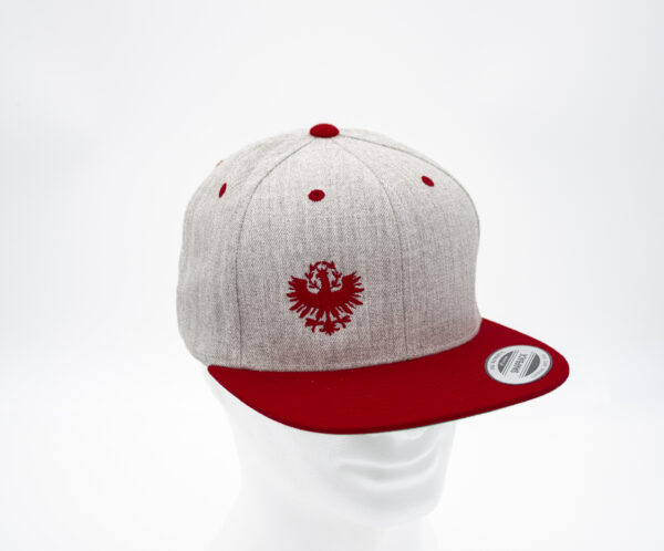 Snapback-Heimatliebe-Tiroler-Adler-grau-rot-aewerbetechnik